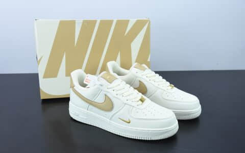 耐克Nike Air Force 1 '07 米棕布面3m炫彩反光空军一号低帮休闲板鞋纯原版本 货号：MN5696-509