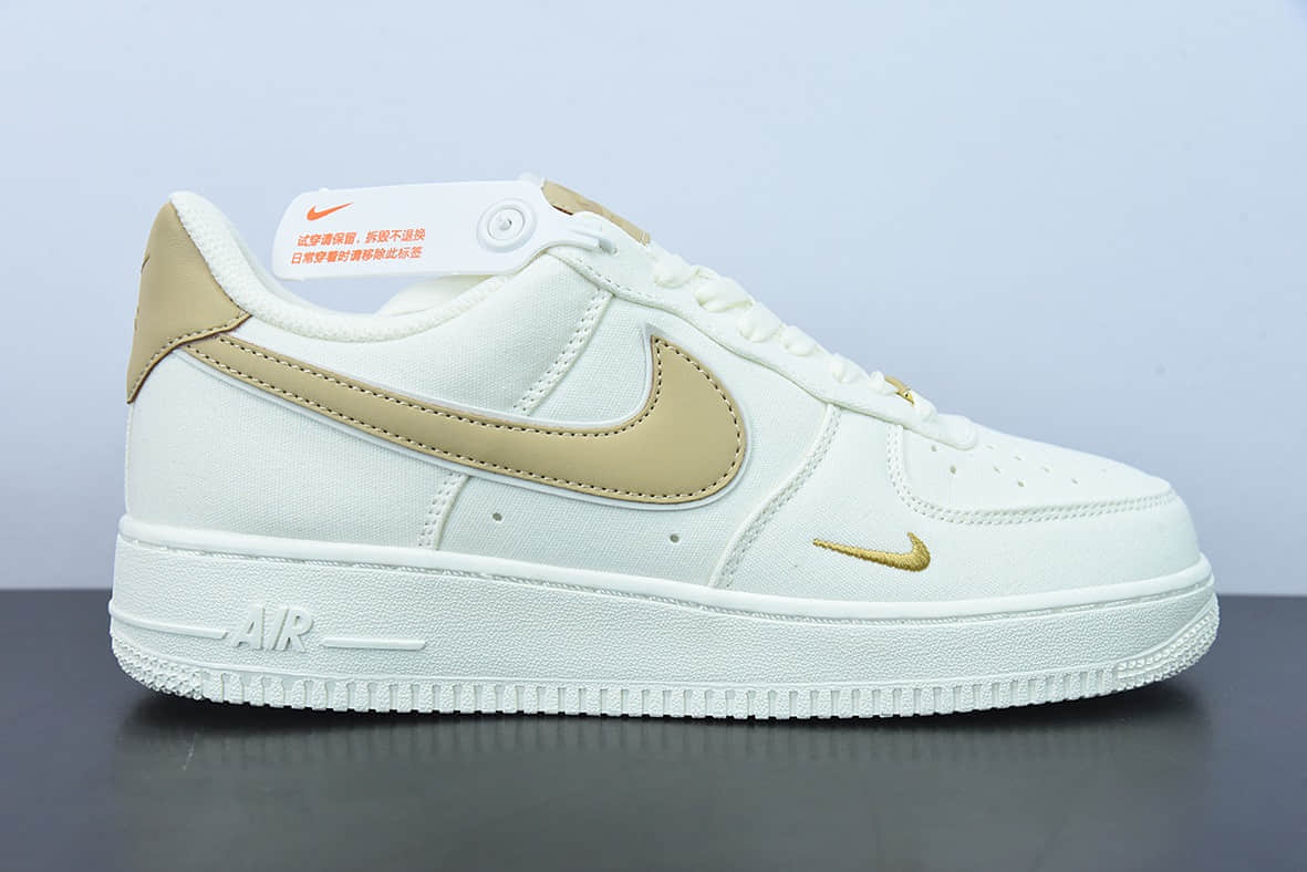 耐克Nike Air Force 1 '07 米棕布面3m炫彩反光空军一号低帮休闲板鞋纯原版本 货号：MN5696-509