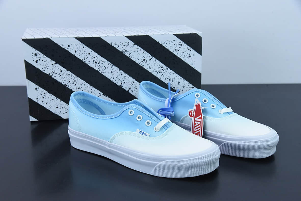 万斯Vans Era Authentic LX 帆布白蓝渐变安纳海姆系列低帮系带复古帆布休闲运动板鞋纯原版本 货号：VN0A4BV9B4R