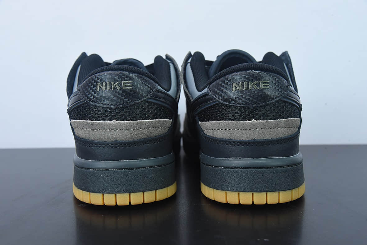耐克Nike Dunk Low SB Scrap 黑灰生胶解构缝合怪低帮滑板鞋纯原版本 货号：DB0500-001