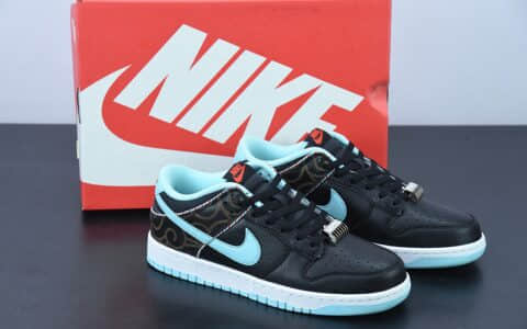 耐克Nike Dunk Low 理发店黑蓝低帮复古休闲板鞋纯原版本 货号：DH7614-001