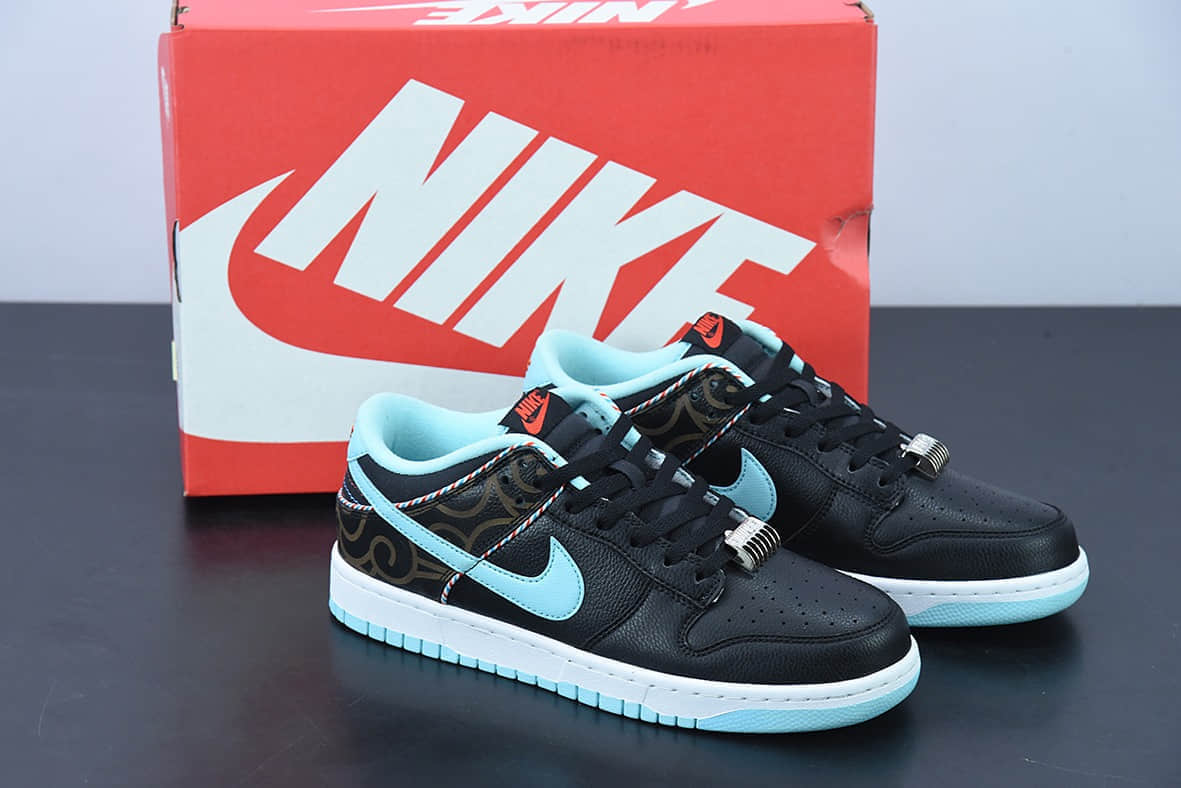 耐克Nike Dunk Low 理发店黑蓝低帮复古休闲板鞋纯原版本 货号：DH7614-001