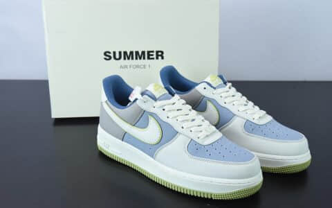 耐克Nike Air Force 1 '07 蓝绿布面空军一号低帮休闲板鞋纯原版本 货号：DG2296-025