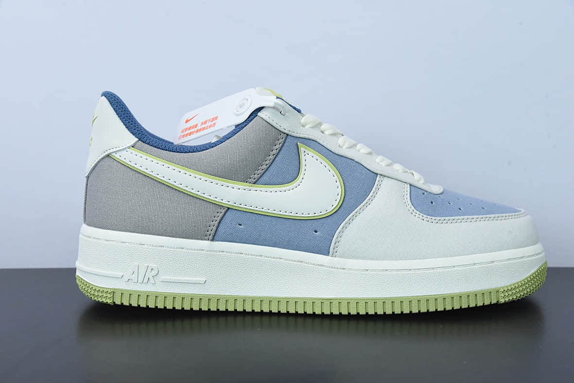 耐克Nike Air Force 1 '07 蓝绿布面空军一号低帮休闲板鞋纯原版本 货号：DG2296-025