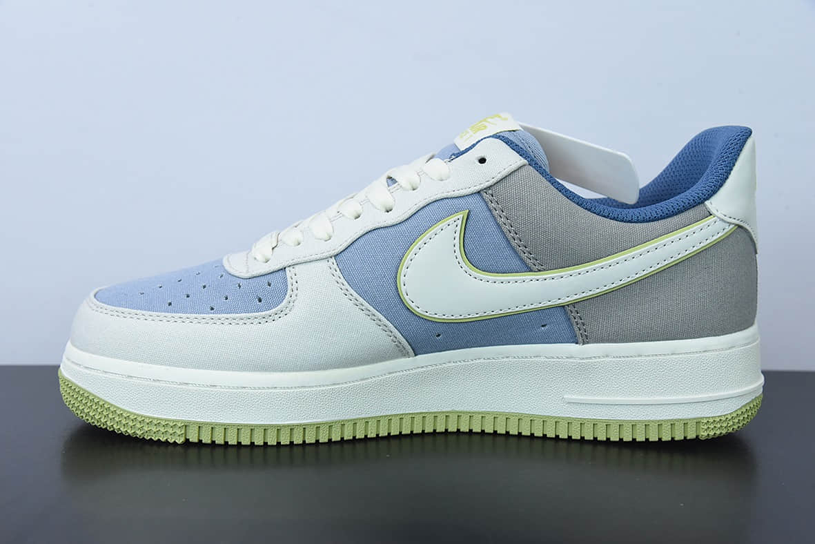 耐克Nike Air Force 1 '07 蓝绿布面空军一号低帮休闲板鞋纯原版本 货号：DG2296-025