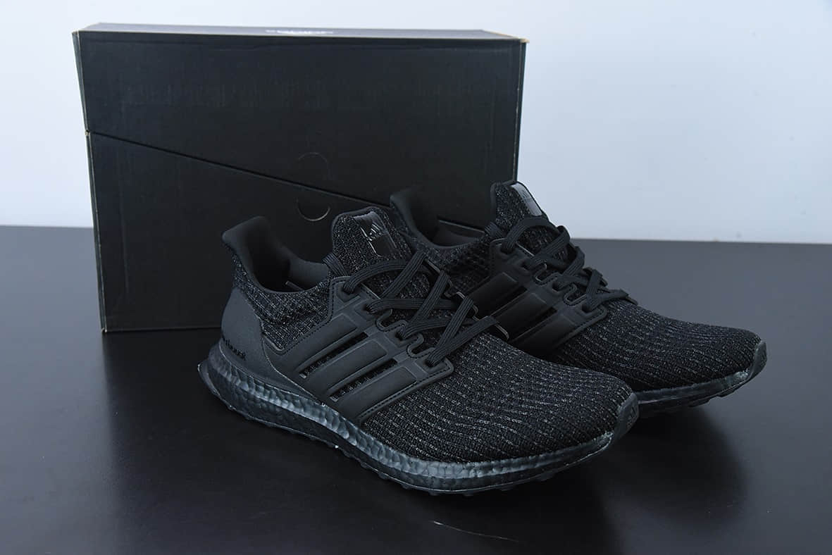 阿迪达斯Adidas Ultra Boost UB4.0黑色爆米花休闲跑鞋纯原版本 货号：FY9121