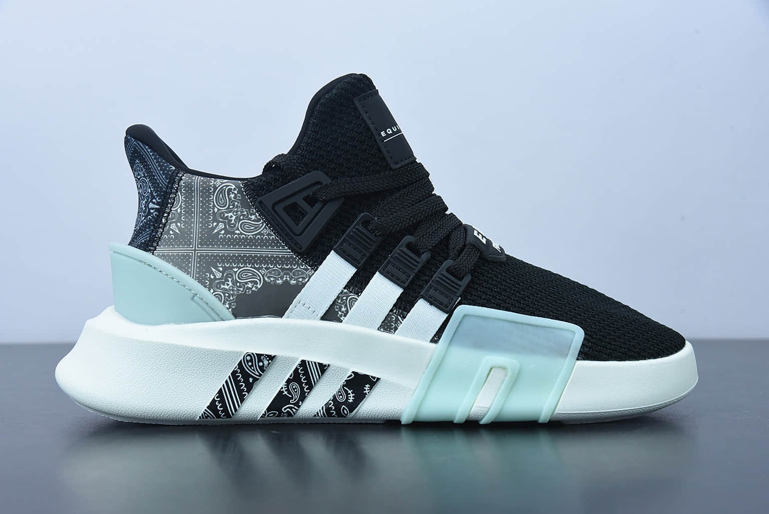 阿迪达斯Adidas EQT BASK ADV支撑者系列黑蓝腰果花 透气轻便复古慢跑鞋纯原版本 货号：FW4536