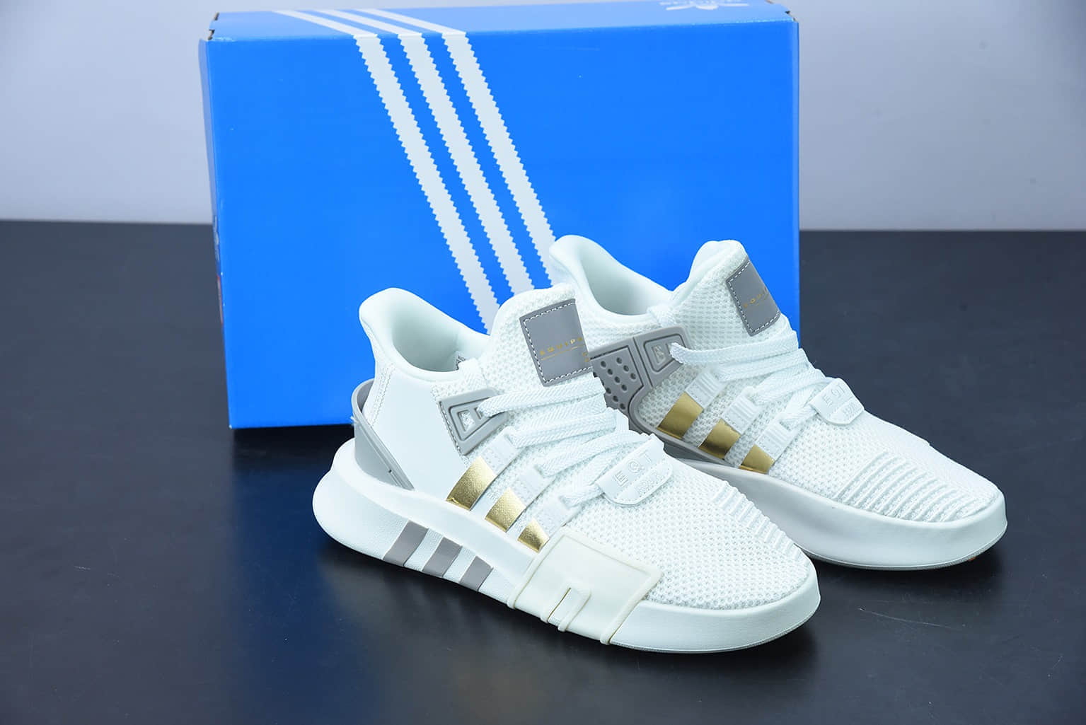 阿迪达斯Adidas EQT BASK ADV支撑者系列白灰金透气轻便复古慢跑鞋纯原版本 货号：FW4286