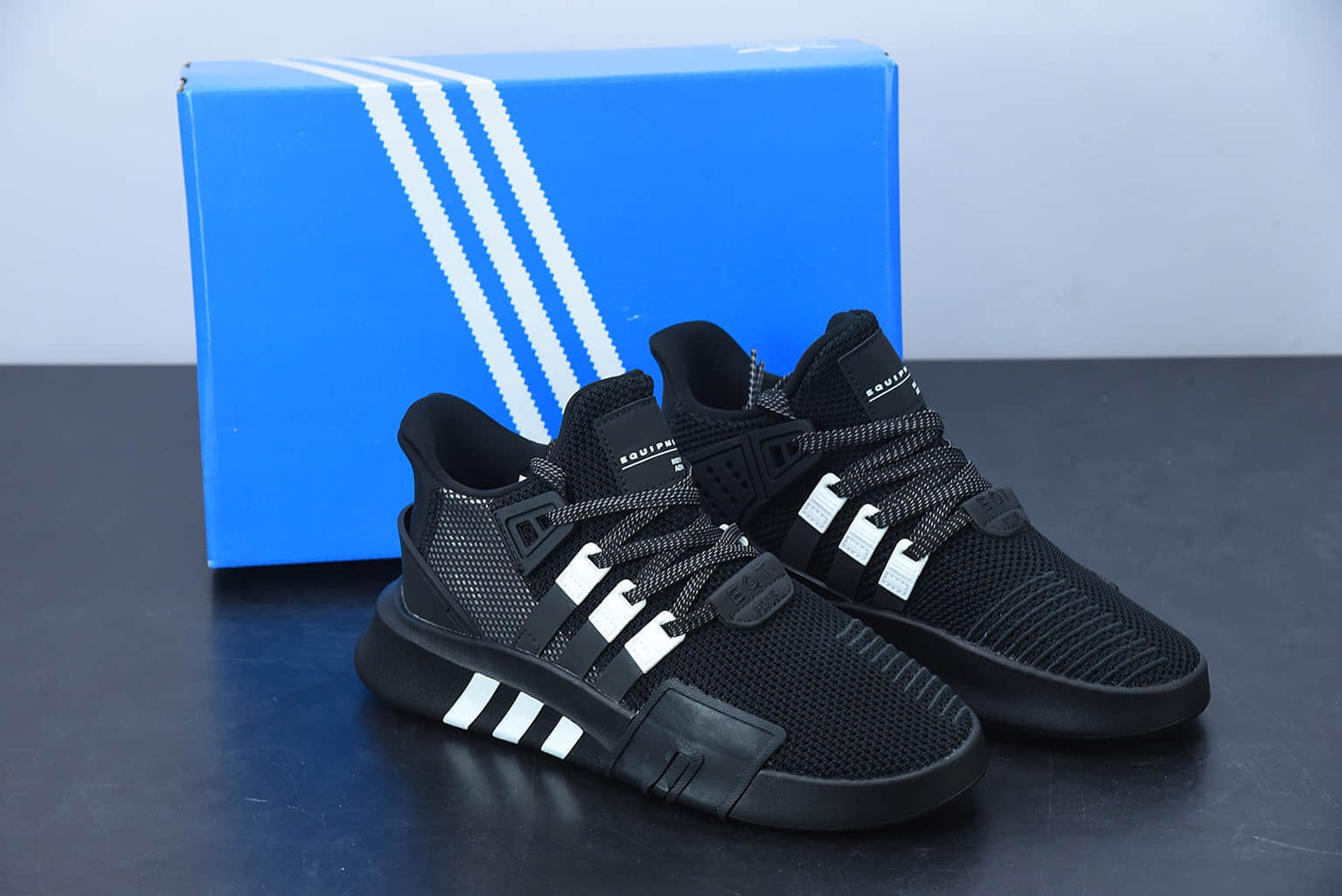 阿迪达斯Adidas EQT BASK ADV支撑者系列黑白色透气轻便复古慢跑鞋纯原版本 货号：BD7773