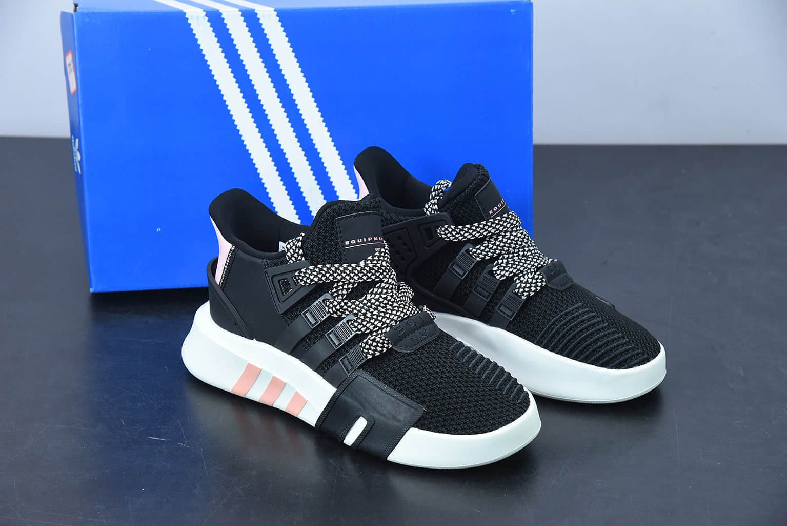 阿迪达斯Adidas EQT BASK ADV支撑者系列黑粉色透气轻便复古慢跑鞋纯原版本 货号：G54480