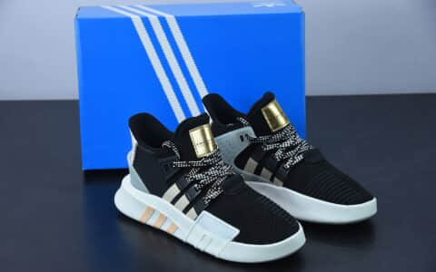 阿迪达斯Adidas EQT BASK ADV支撑者系列黑金色透气轻便复古慢跑鞋纯原版本 货号：EE5044