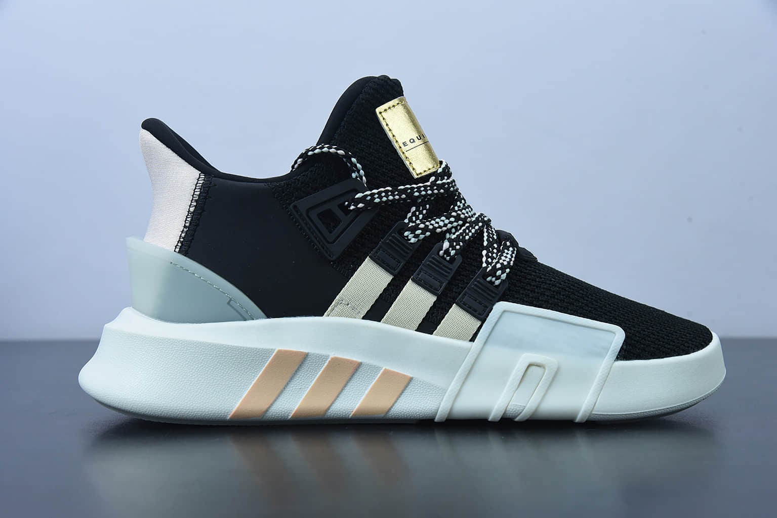 阿迪达斯Adidas EQT BASK ADV支撑者系列黑金色透气轻便复古慢跑鞋纯原版本 货号：EE5044