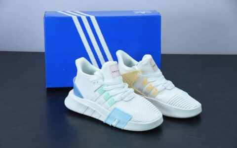 阿迪达斯Adidas EQT BASK ADV支撑者系列米白蓝粉透气轻便复古慢跑鞋纯原版本 货号：FZ0215
