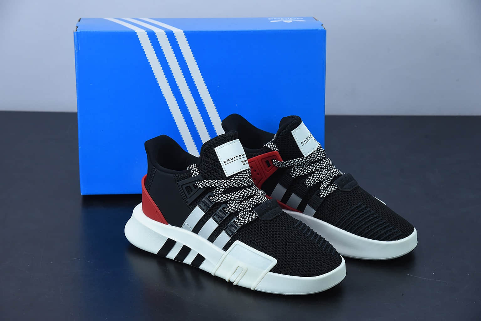 阿迪达斯Adidas EQT BASK ADV支撑者系列黑银红透气轻便复古慢跑鞋纯原版本 货号：EE5024