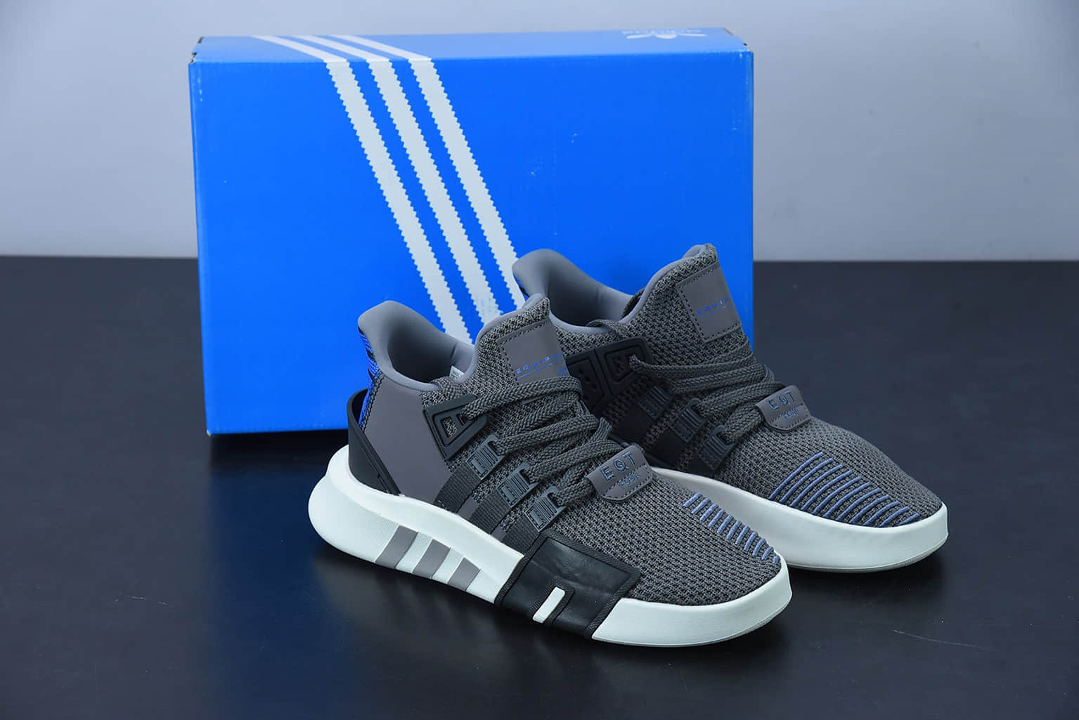 阿迪达斯Adidas EQT BASK ADV支撑者系列灰蓝色透气轻便复古慢跑鞋纯原版本 货号：CQ2994