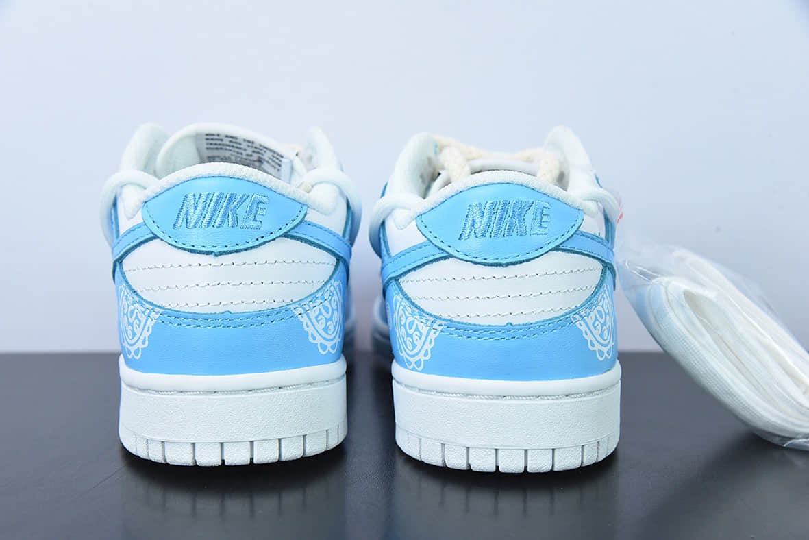 耐克Nike Dunk Low 天蓝白腰果花绑带解构 SB扣碎篮板时尚休闲板鞋纯原版本 货号：DD1503-109