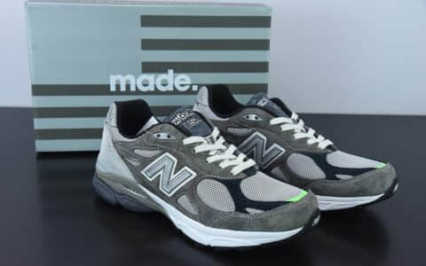新百伦New Balance NB990系列深灰浅灰黑荧光绿高端美产复古休闲跑步鞋纯原版本 货号： M990MC3