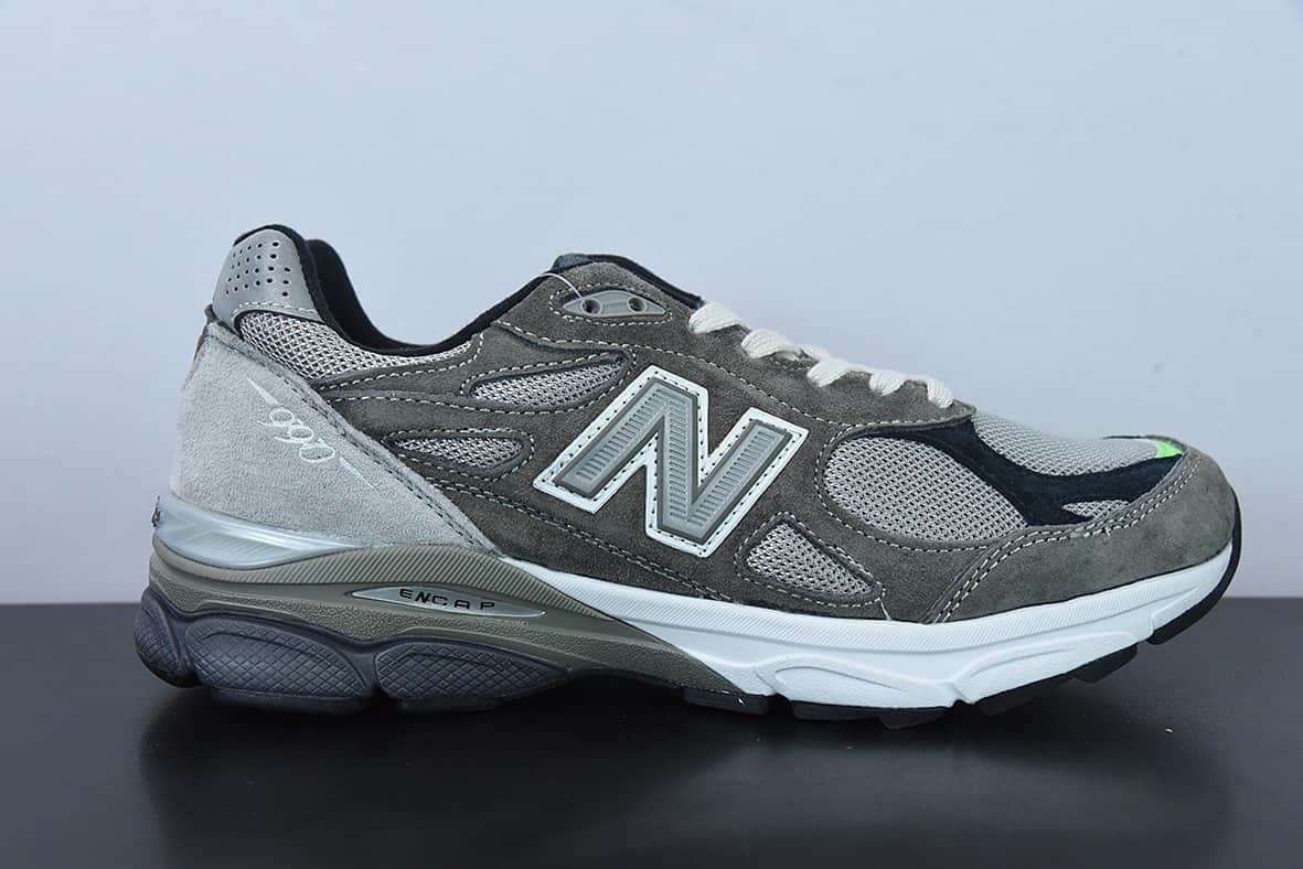 新百伦New Balance NB990系列深灰浅灰黑荧光绿高端美产复古休闲跑步鞋纯原版本 货号： M990MC3