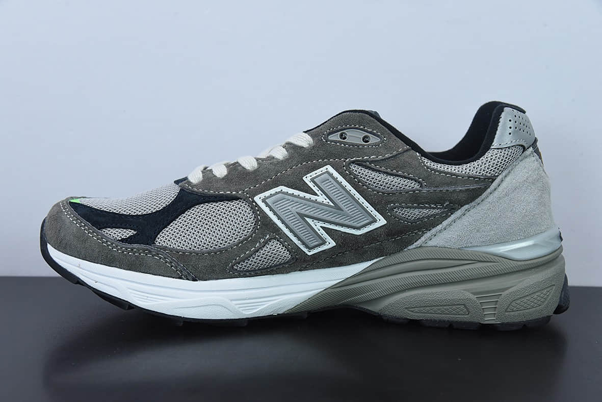 新百伦New Balance NB990系列深灰浅灰黑荧光绿高端美产复古休闲跑步鞋纯原版本 货号： M990MC3