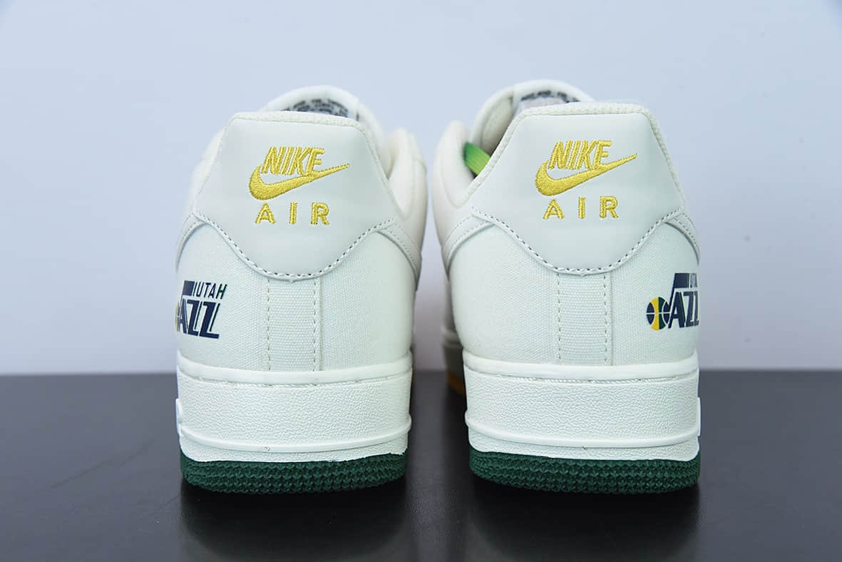 耐克Nike Air Force 1 Low '07 “米黄绿”犹他爵士城市限定低帮布面空军一号休闲板鞋纯原版本 货号：NA2022-006