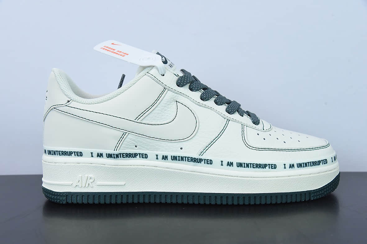 耐克Nike Uninterrupted x Air Force 1 MORE THAN“白绿签名涂鸦3M”空军一号低帮休闲板鞋纯原版本 货号：UI8969-639