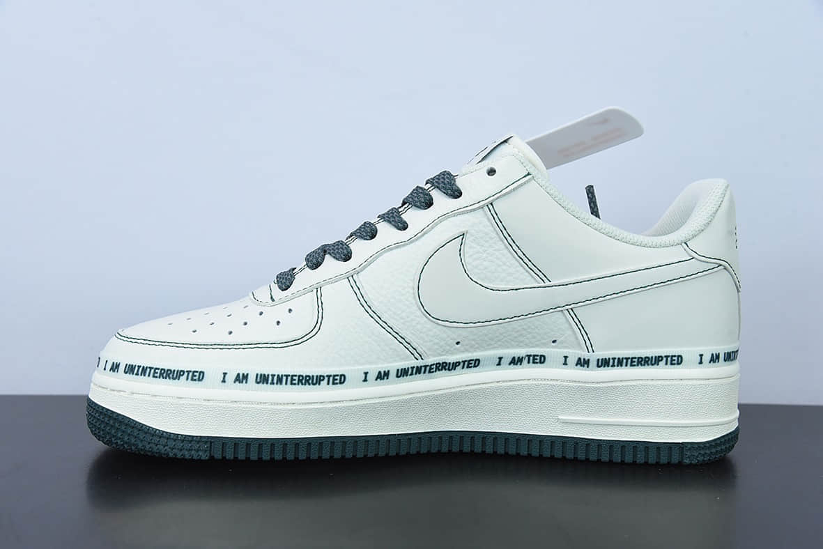 耐克Nike Uninterrupted x Air Force 1 MORE THAN“白绿签名涂鸦3M”空军一号低帮休闲板鞋纯原版本 货号：UI8969-639