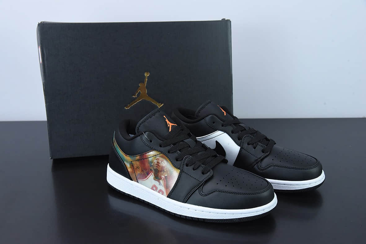 乔丹Air Jordan 1 Low AJ1全息投影黑白炫彩低帮休闲板鞋纯原版本 货号：DR9497-001