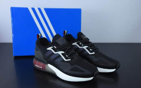 阿迪达斯Adidas Originals ZX 2K Boost 阿迪达斯爆米花炫黑紫复古经典运动鞋纯原版本 货号：FX7475