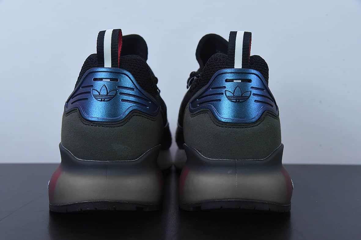 阿迪达斯Adidas Originals ZX 2K Boost 阿迪达斯爆米花炫黑紫复古经典运动鞋纯原版本 货号：FX7475
