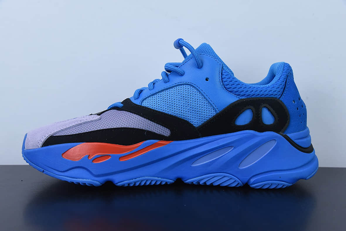 阿迪达斯Adidas Yeezy Boost 700 HP6674 Hi-Res Blue  侃爷同款椰子700 黑蓝紫配色跑鞋纯原版本 货号：HQ6980