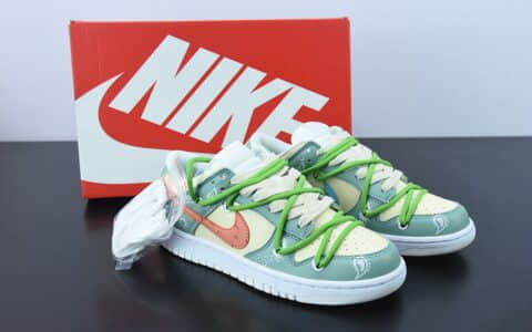 耐克Nike Dunk Low 黄绿腰果花多彩拼接低帮休闲复古板鞋纯原版本 货号：DH9765-100