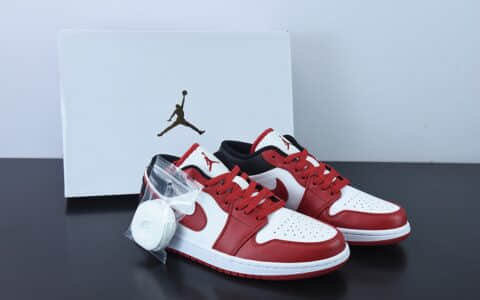 乔丹Air Jordan 1 Low Chicago Bulls AJ1 乔1黑白红低帮休闲板鞋纯原版本 货号：DC0774-160