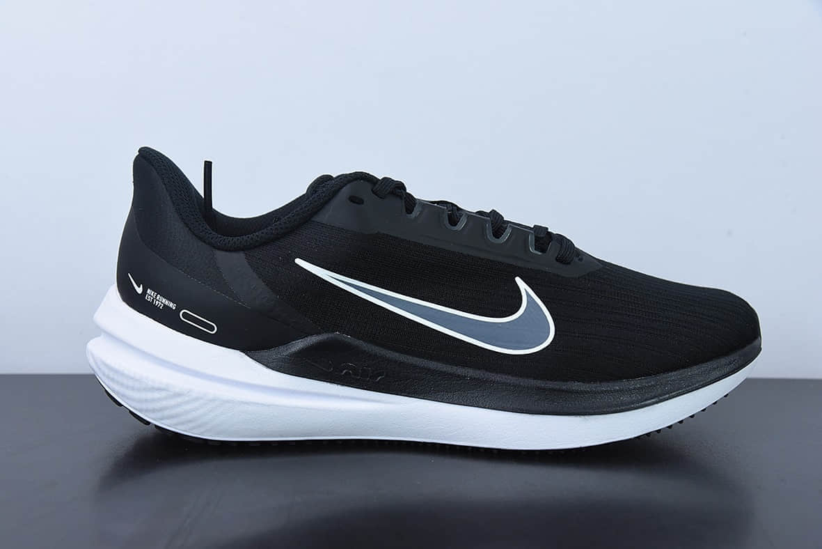 耐克Nike Air Zoom Winflo 9代 黑白网透面气训跑练步鞋纯原版本 货号：DD6203-01