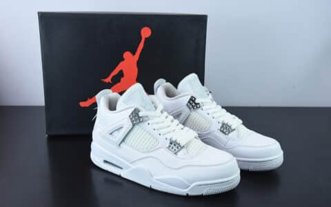 乔丹Air Jordan Retro AJ4纯白白猫文化休闲篮球鞋纯原版本 货号：308497-100