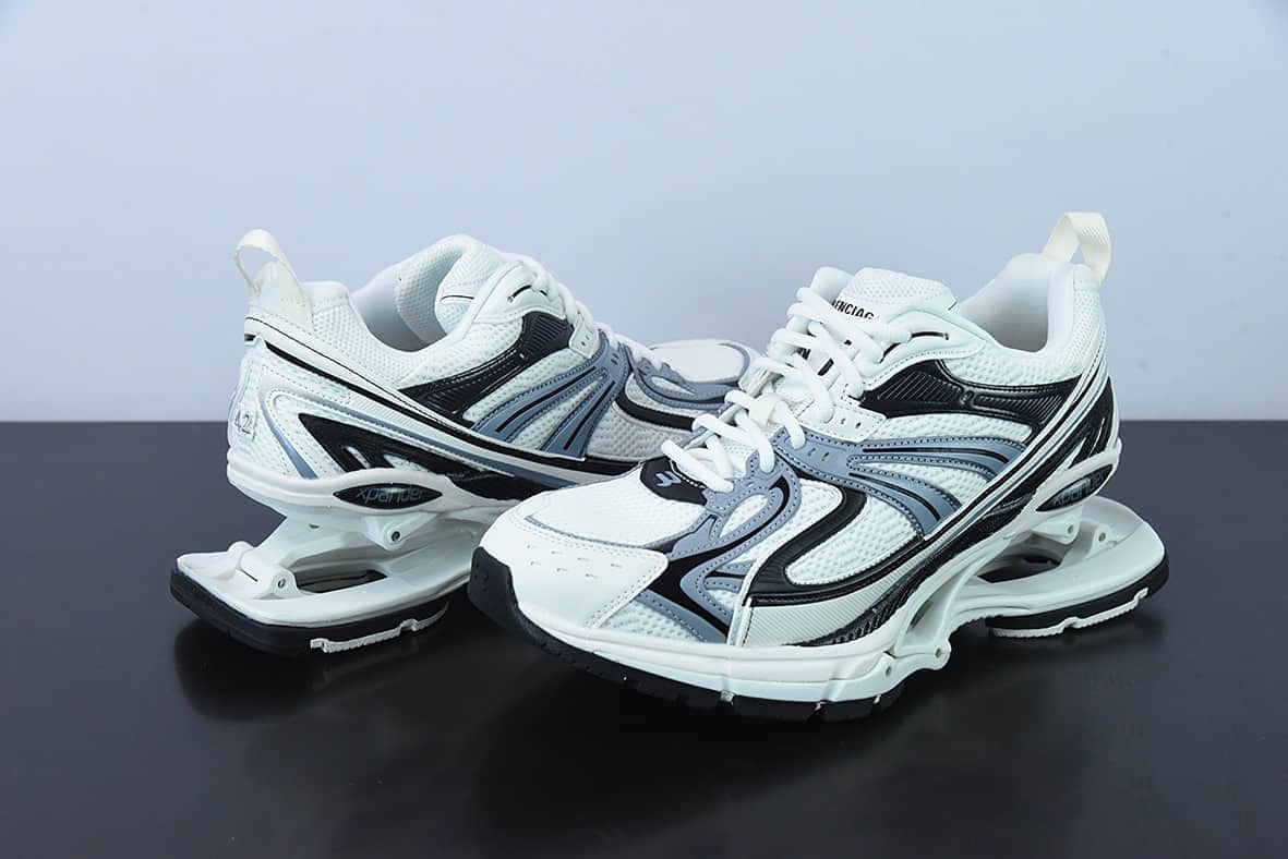 巴黎世家BalenciagaX-Pander 6.0 巴黎世家白黑复古弹簧鞋纯原版本 货号：653870W2RA41291