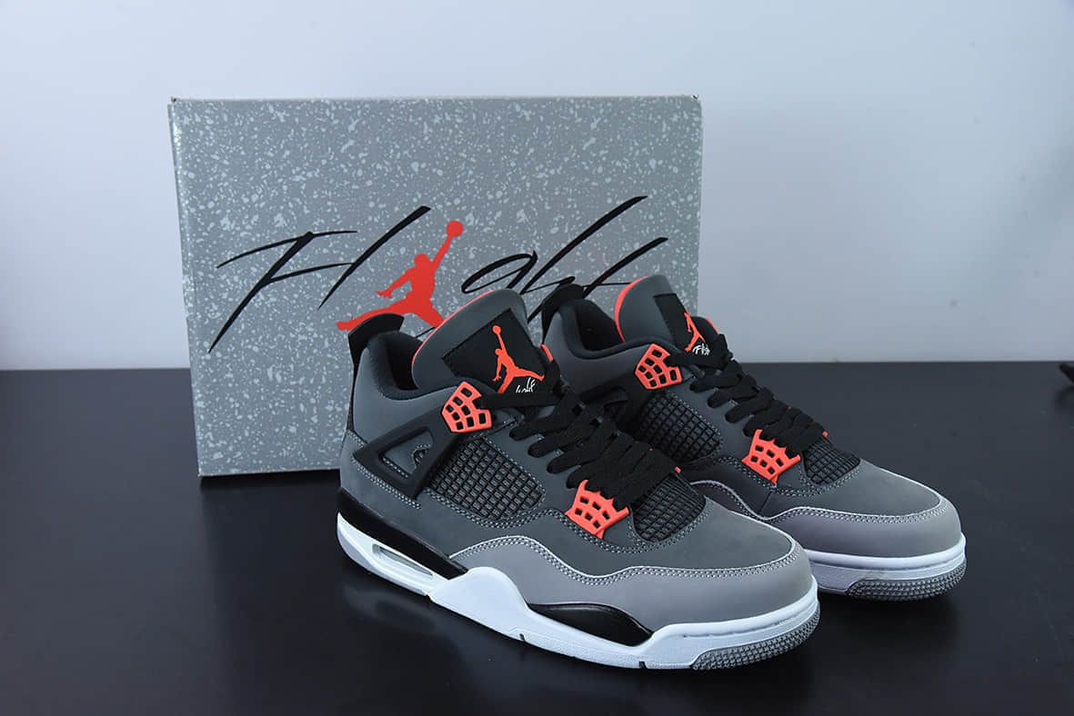 乔丹Air Jordan 4 Infrared AJ4黑灰红红外线篮球鞋纯原版本 货号：DH6927-061