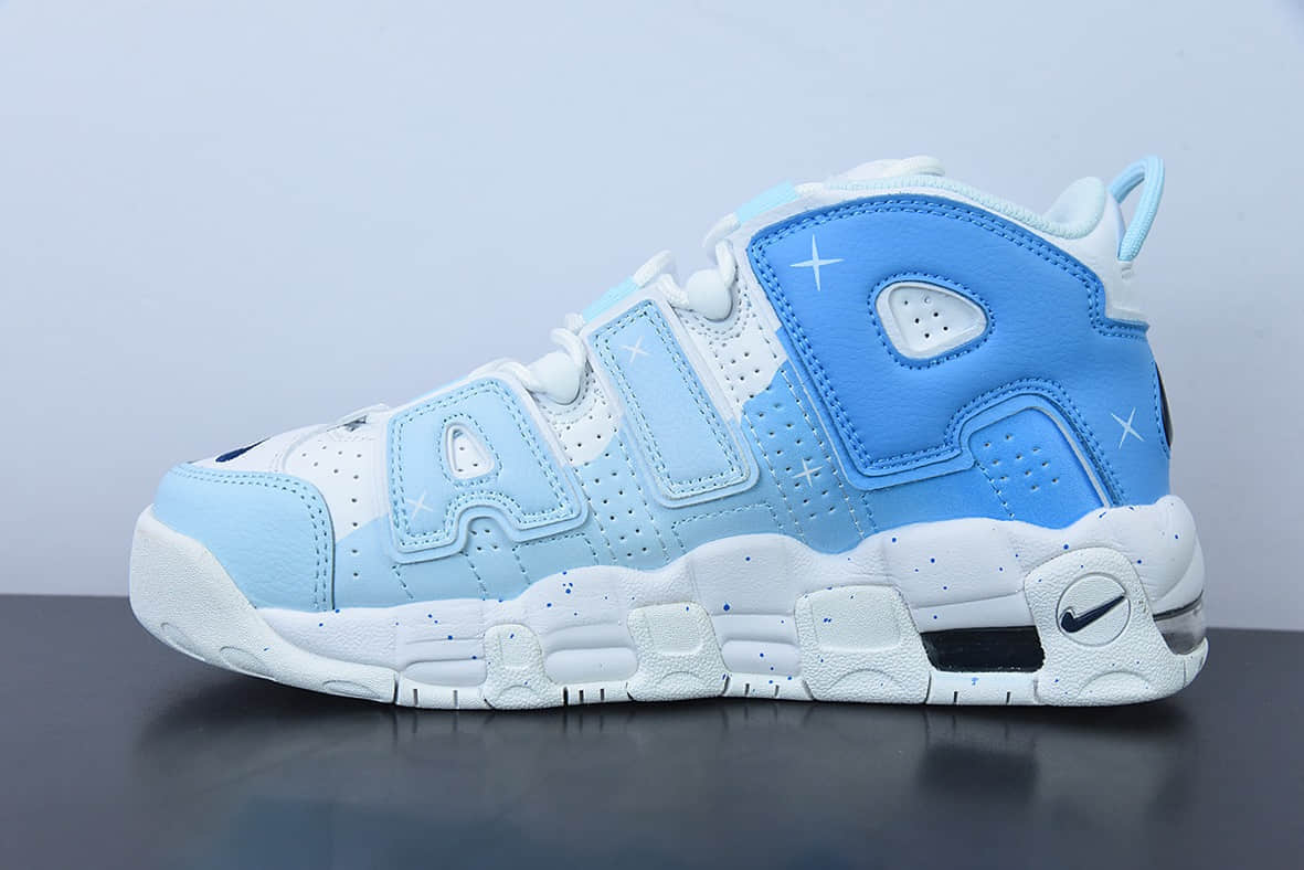 耐克Nike Air More Uptempo96 皮蓬大AIR蓝天白云复古篮球鞋纯原版本 货号：DH9719-100