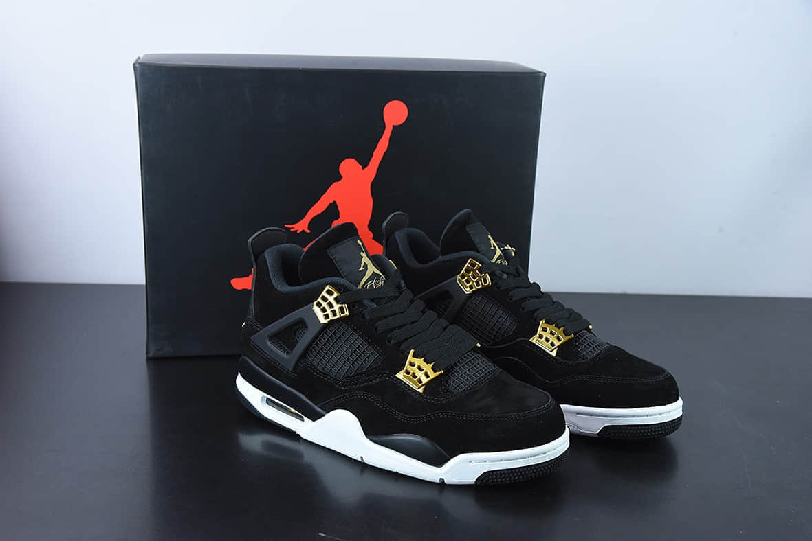 乔丹Air Jordan 4 Retro Royalty AJ4华贵黑金男子文化篮球鞋纯原版本 货号：308497-032