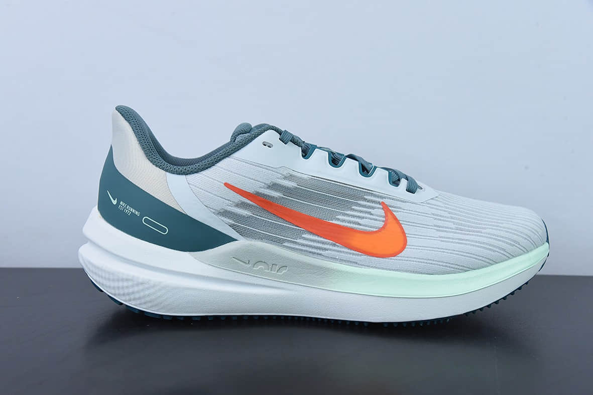 耐克Nike Zoom Winflo 9 登月新款橙钩绿尾运动休闲缓震跑步鞋纯原版本 货号：DD6203-005