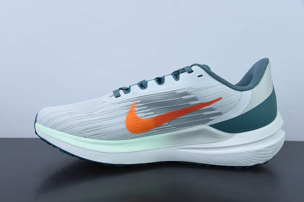 耐克Nike Zoom Winflo 9 登月新款橙钩绿尾运动休闲缓震跑步鞋纯原版本 货号：DD6203-005