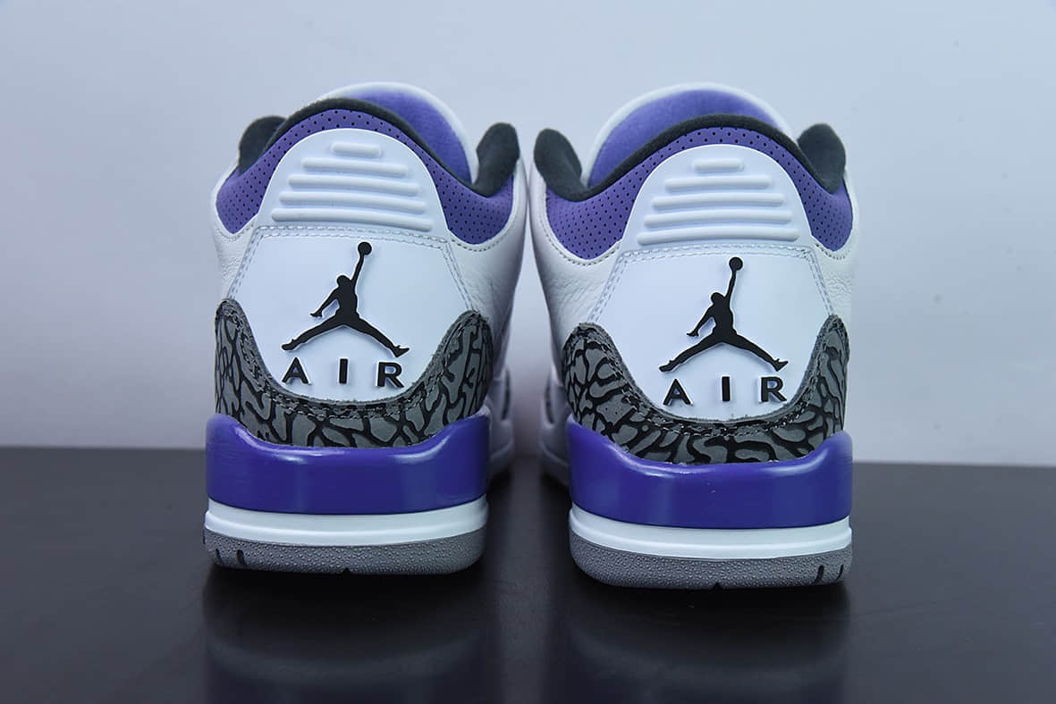 乔丹Air Jordan 3 Retro aj3 白紫男子文化篮球鞋纯原版本 货号：CT8532-105