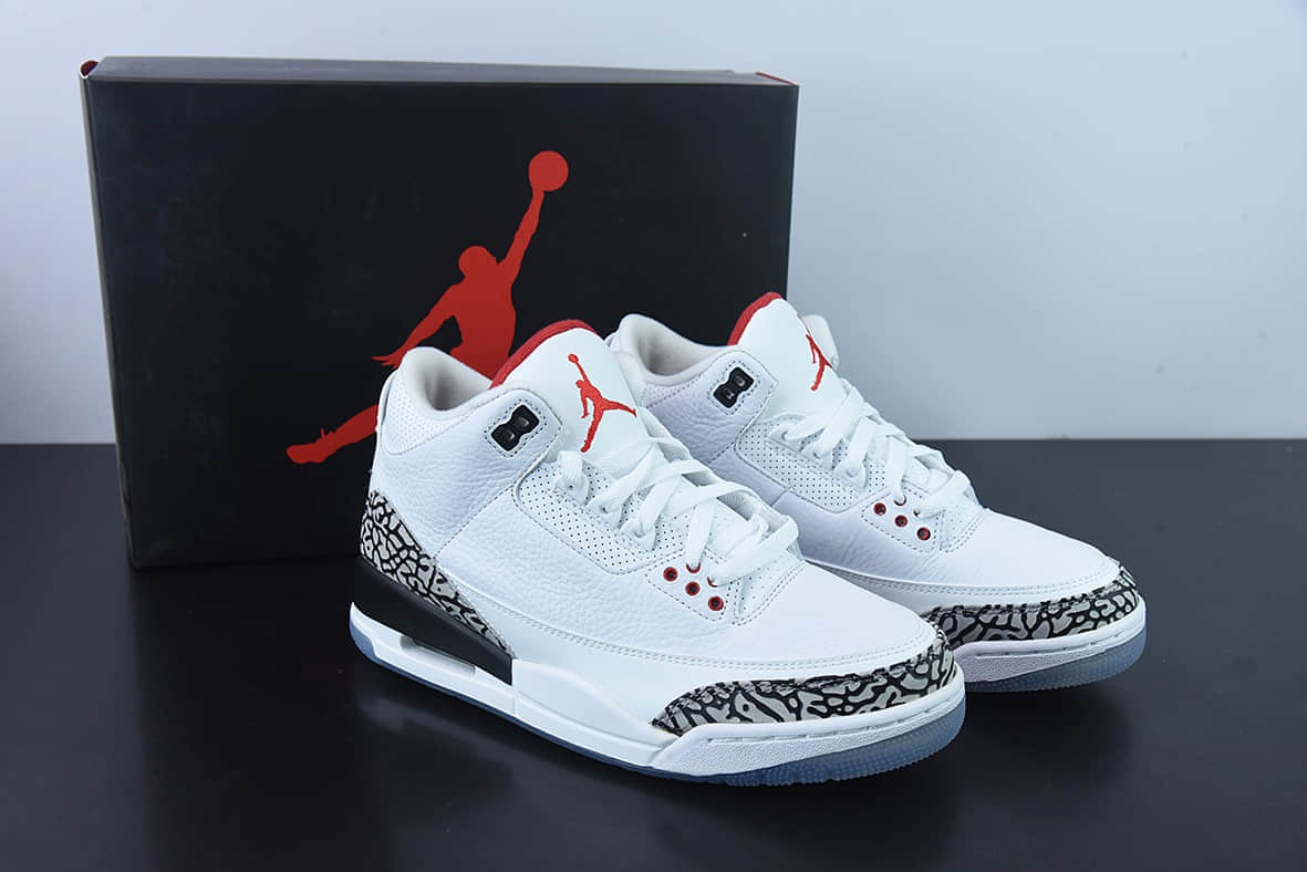 乔丹Air Jordan 3 Retro AJ3白水泥男子文化篮球鞋纯原版本 货号：923096-101