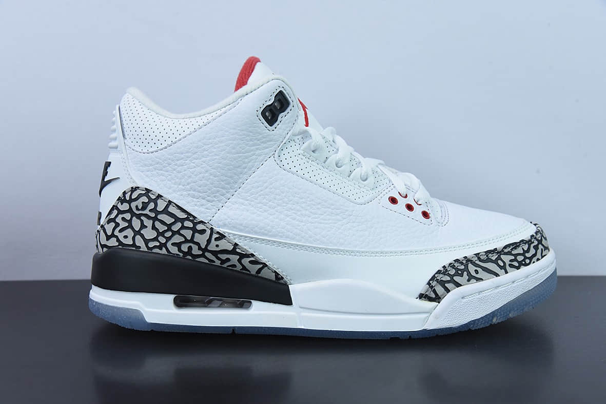 乔丹Air Jordan 3 Retro AJ3白水泥男子文化篮球鞋纯原版本 货号：923096-101