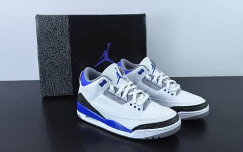 乔丹Air Jordan 3 Retro Racer Blue AJ3赛车蓝白蓝男子文化篮球鞋纯原版本 货号：CT8532-145