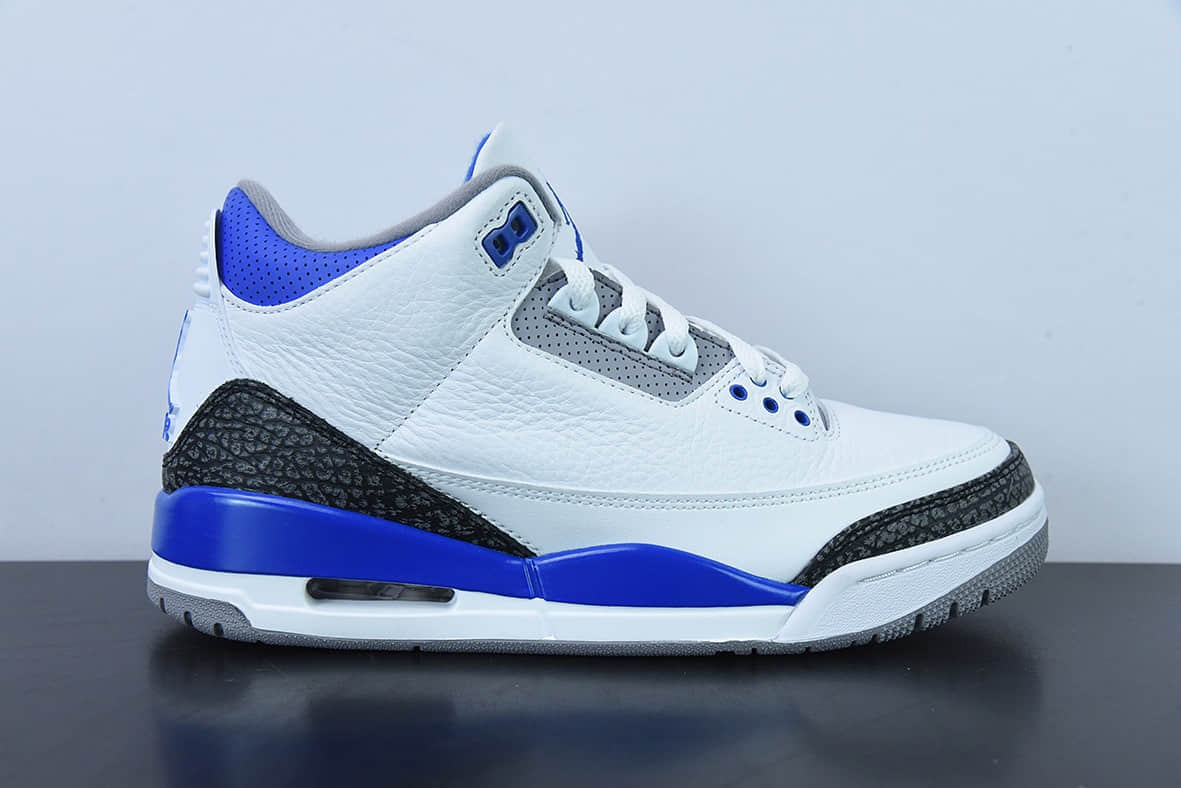 乔丹Air Jordan 3 Retro Racer Blue AJ3赛车蓝白蓝男子文化篮球鞋纯原版本 货号：CT8532-145