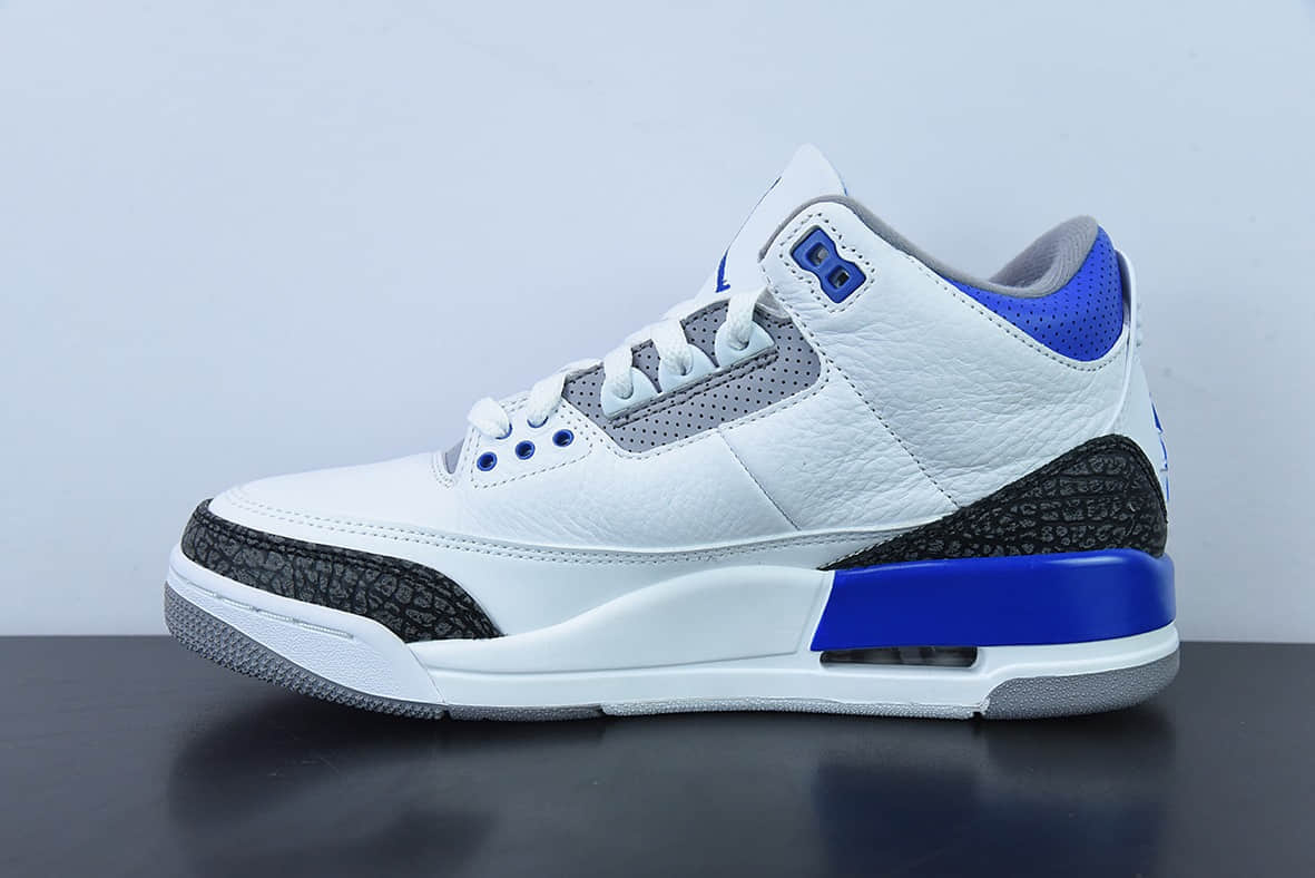 乔丹Air Jordan 3 Retro Racer Blue AJ3赛车蓝白蓝男子文化篮球鞋纯原版本 货号：CT8532-145