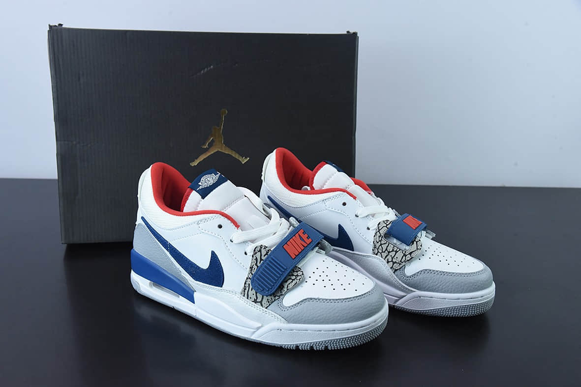 乔丹Air Jordan Legacy 312 Low白雾灰宝蓝红爆裂纹低帮休闲篮球鞋纯原版本 货号：CD7069-104