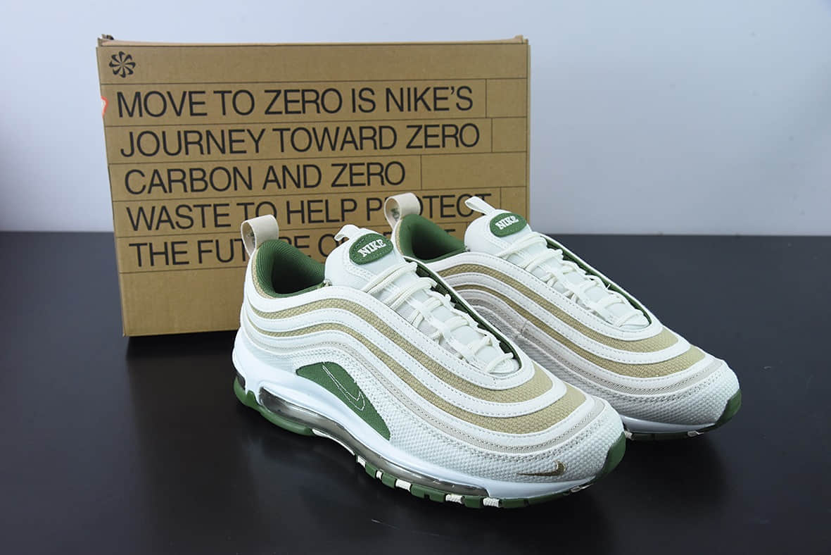 耐克Nike Air Max 97＂ Sun Club ＂白绿可回收材料低帮复古气垫跑步鞋纯原版本 货号：DM8588-100