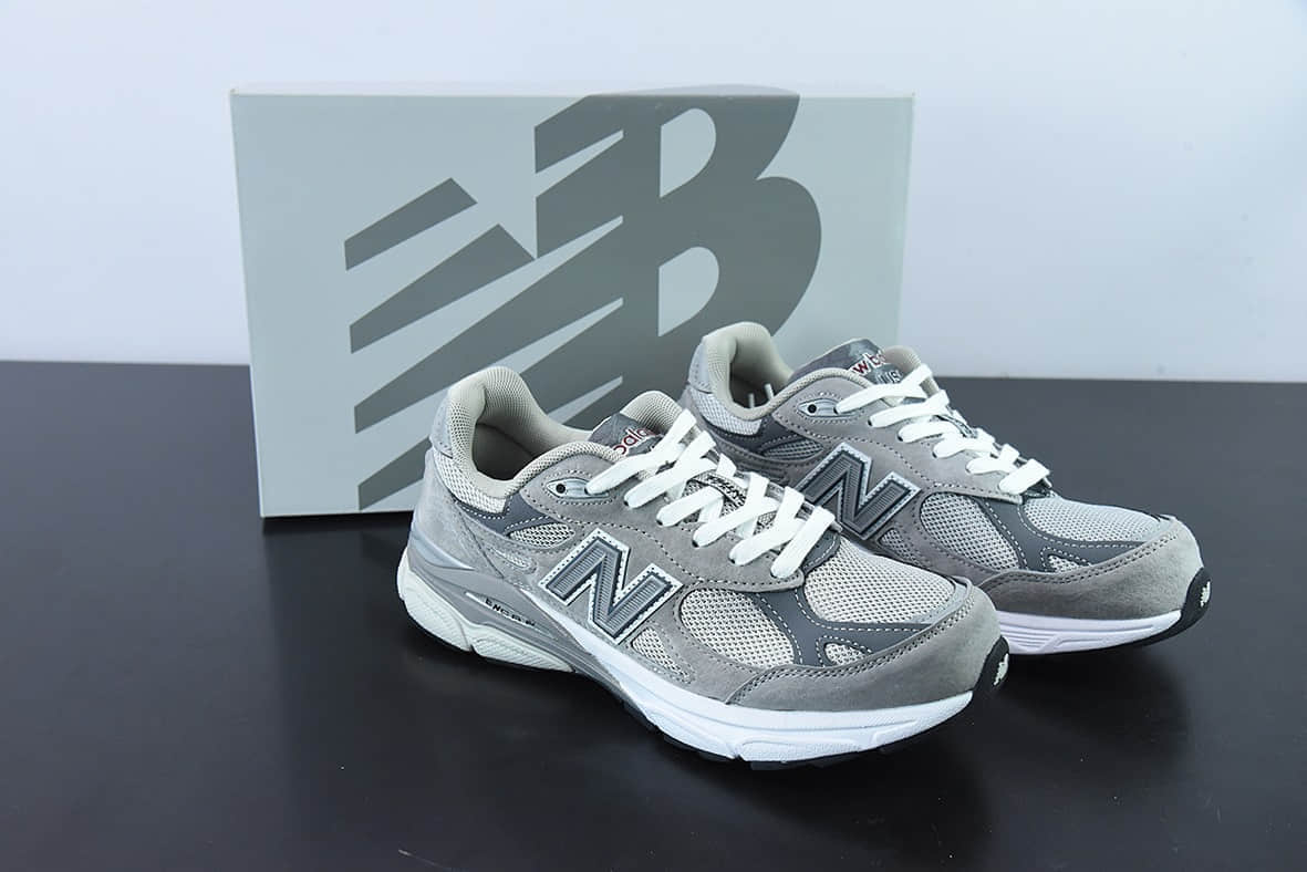 新百伦New Balance 990 V3 白灰美产官方复古休闲运动慢跑鞋纯原版本 货号：M990GY3