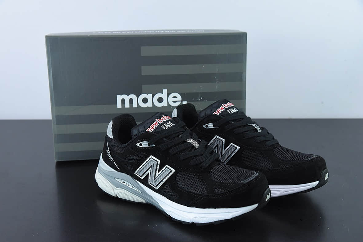 新百伦New Balance Made in USA M990V3 三代黑灰红银3M系列美产血统经典复古休闲运动百搭老爹跑步鞋纯原版本 货号：M990BS3